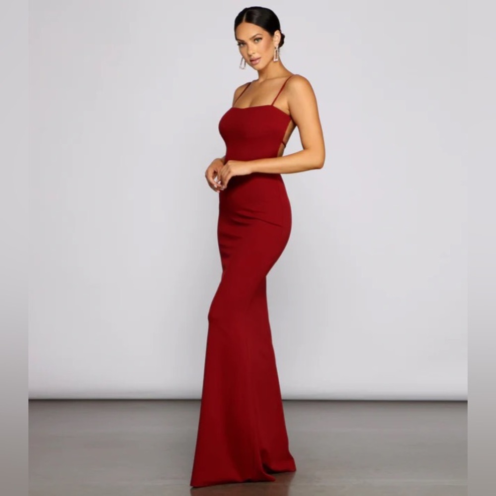 Mikayla Red Formal Backless Mermaid Dress